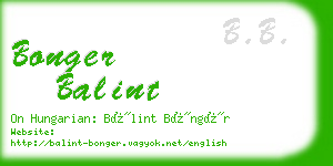 bonger balint business card